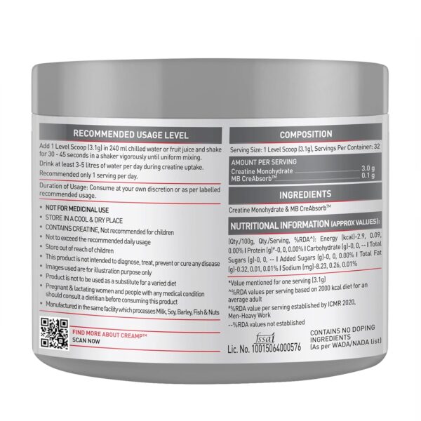 Muscleblaze Creatine Monohydrate CreAMP - Image 2